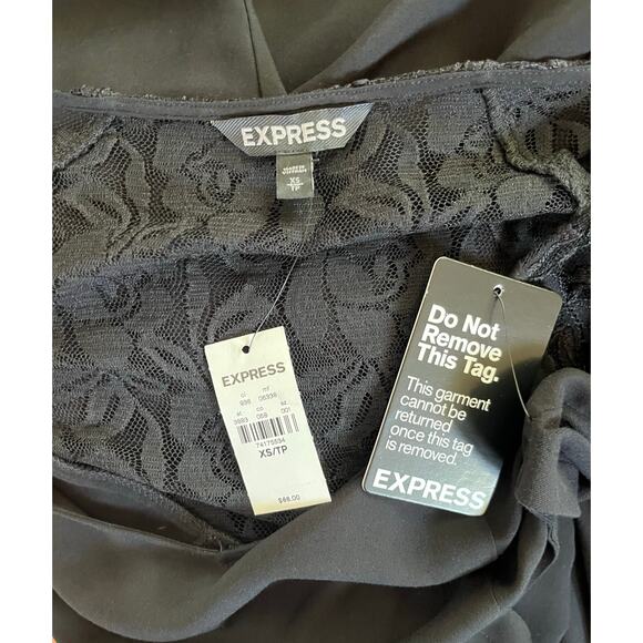 Express Black Lace Cut Out Maxi Dress Long Sleeve NWT - Picture 7 of 10